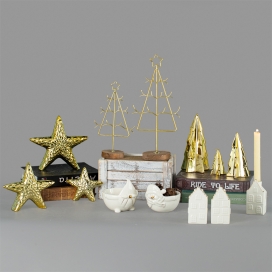 CERAMIC DECORATION-TREE AND CANDLEHOLDER AND STAR